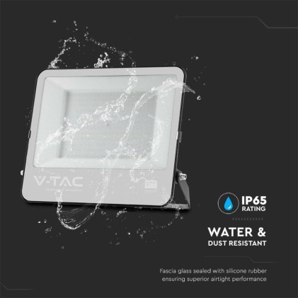 V-TAC PRO Faro LED Chip Samsung 200W 185LM/W Colore Nero con Vetro Grigio 6500K IP65