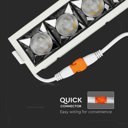 V-TAC PRO Faretto LED Chip Samsung da Incasso 20W (5*4W) UGR<19 36° 5700K CRI>90