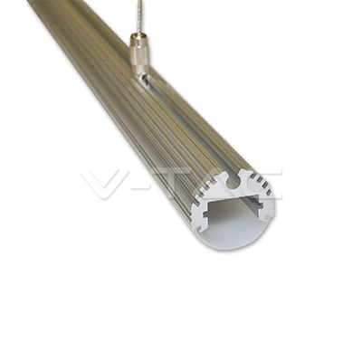 V-TAC VT-7108 Profilo in alluminio a sospensione per strisce LED - Lunghezza 1 metro - Copertura opaca - SKU 9995