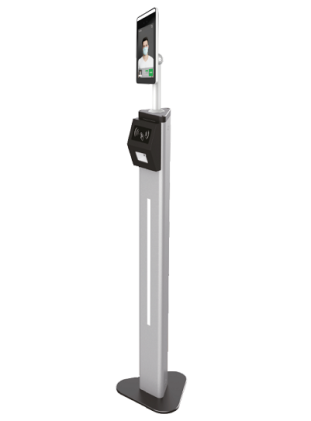 Machpower Termoscanner Con Lettore Green Pass, Misuratore Temperatura Rilevamento Mascherina, Include Staffa 110Cm E Alimentatore