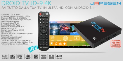 Jepssen Droid TV JD-9 4K - Android 8.1 / 4Gb RAM / 64Gb ROM