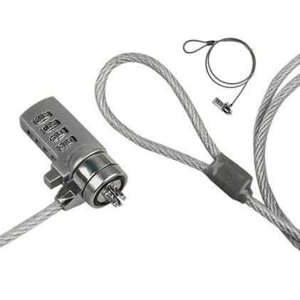 Encore Lucchetto Per Notebook In Acciaio Con Combinazione A 4 Cifre, Lunghezza Cavo 1.8M