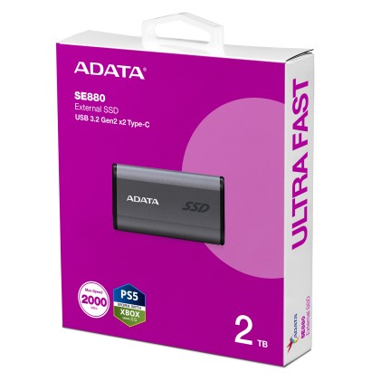 Adata Ssd Esterno Se880 Premium 2Tb Usb 3.2 Gen2 R/W 2000/2000