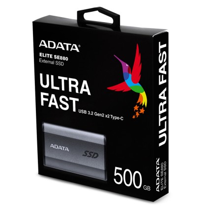 Ssd Ext 500Gb Adata Se880 Usb 3.2 R/W 2000/2000 Mb/S Type C