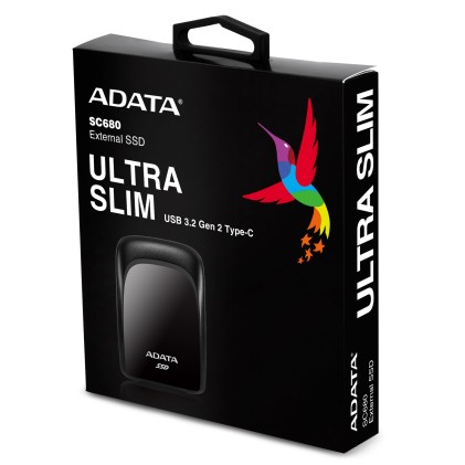 Adata Ssd Esterno Sc680 Slim 240Gb. Usb-C 3.2 Gen2 530/460 Mbps