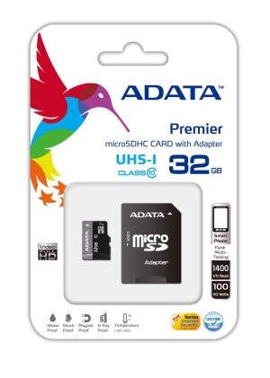 ADATA 32GB MicroSDHC UHS-I Class10 +SD adapter