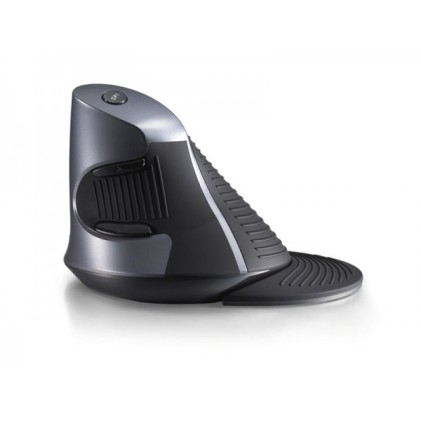 Adj Mouse Shark Wireless Mw618 Verticale, Laser, Da 800 A 1600 Dpi, Nero/Grigio