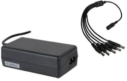 Alimentatore Dc 12V/5 Amper Ingresso 100-240V Con Cavo 5 Uscite