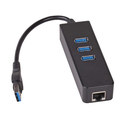 AKY AK-AD-32 Hub USB 3.0 & network card 3 x USB / RJ45 10/100/1000 15 cm