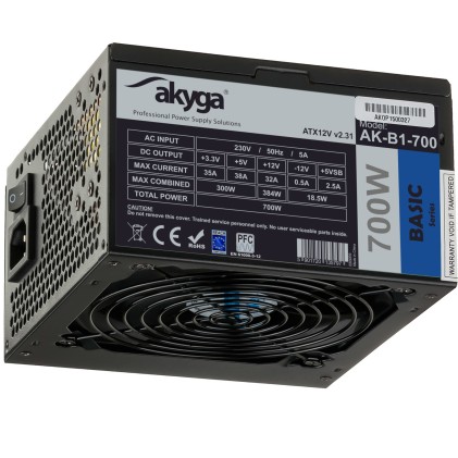 AKY AK-B1-700BE ATX Power Supply 700W BLACK EDITION P4+4 PCI-E SATA PPFC 12 cm