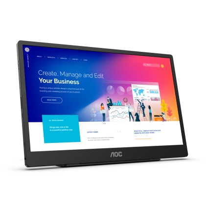 Aoc Monitor Touch 15,6 Led Ips Fhd 16:9 250 Cdm, Usb-C, Multimediale