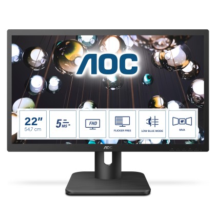 Aoc Monitor 21,5 Led Mva 16:9 Fhd 5Ms 250 Cdm, Hdm/Dp, Multimediale