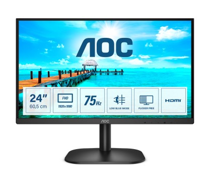 Aoc Monitor 23,8 Led Va 16:9 Fhd 4Ms 250 Cdm,Vga/Hdmi