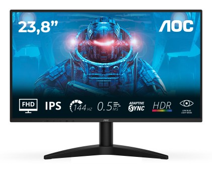 Aoc Monitor 23,8 Led Ips Fhd 16:9  4Ms 144Hz 250 Cdm, Dp/Hdmi
