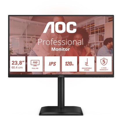 Aoc Monitor 23,8 Led Ips Fhd 16:9 4Ms 300 Cdm 120Hz, Pivot, Vga/Dp/Hdmi, Multimediale