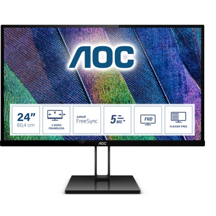 AOC 24V2Q LCD 23.8inch 16:9 IPS Full HD 250 cd/m2 5 ms HDMI/ MHL DP