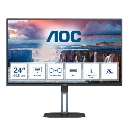 Aoc Monitor 23,8 Led Ips 16:9 Fhd 1Ms 300 Cdm, Usb-C, Hdmi, Pivot, Multimediale