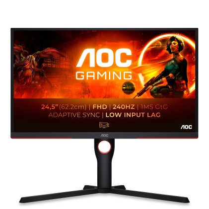 Mon 24.5Va 2Hdmi Dp Vesa Mm Usbc Aoc 25G3Zm Pivot Reg Alt 1Ms 240Hz