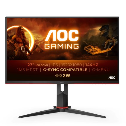 Mon 27" Ips Hdmi Dp Vga Gaming 1Ms Aoc 27G2Ae/Bk 144Hz Mm
