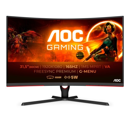 Mon 31.5"Va Hdmi Dp Gaming  165Hz Aoc C32G3Ae/Bk 1Ms Mm Curved