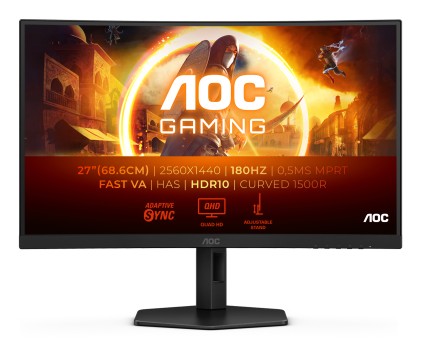 Aoc Monitor Gaming 27 Led Va Qhd 1Ms 300 Cdm 180Hz, Reg Altezza, Dp/Hdmi