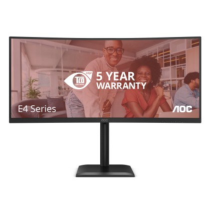 Aoc Monitor Curvo 34 Led Va Uwqhd 21:9 4Ms 120Hz 350 Cdm, Reg Altezza, Usb-C, Dp/Hdmi, Multim