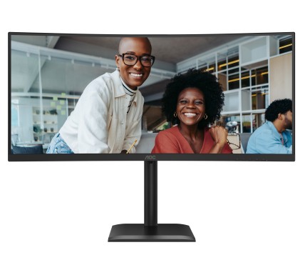 Aoc Monitor Curvo 34 Led Va Uwqhd 21:9 4Ms 120Hz 350 Cdm, Reg Altezza, Usb-C, Dp/Hdmi, Multim