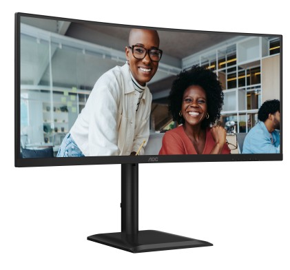 Aoc Monitor Curvo 34 Led Va Uwqhd 21:9 4Ms 120Hz 350 Cdm, Reg Altezza, Usb-C, Dp/Hdmi, Multim