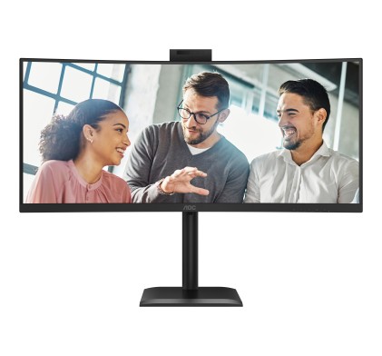 Aoc Monitor 34 Led Va 4K Uhd 21:9 4Ms 120Hz 350 Cdm, Reg Altezza, Dp/Hdmi, Usb-C, Webcam, Multimedia