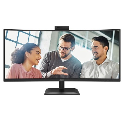 Aoc Monitor 34 Led Va 4K Uhd 21:9 4Ms 120Hz 350 Cdm, Reg Altezza, Dp/Hdmi, Usb-C, Webcam, Multimedia