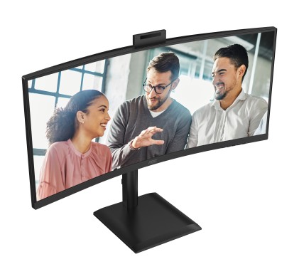Aoc Monitor 34 Led Va 4K Uhd 21:9 4Ms 120Hz 350 Cdm, Reg Altezza, Dp/Hdmi, Usb-C, Webcam, Multimedia