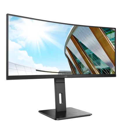 Aoc Monitor Curvo 34 Led Va 21:9 Qhd 1Ms 300 Cdm, Hdmi/Dp, Multimediale