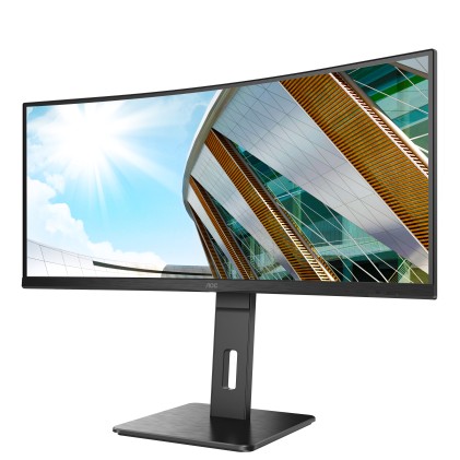 Aoc Monitor Curvo 34 Led Va Uwqhd 21:9 4Ms 300 Cdm, Dp/Hdmi, Multimediale