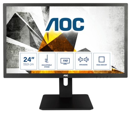 AOC E2475PWJ monitor piatto per PC 61 cm (24") 1920 x 1080 Pixel Full HD LCD Nero