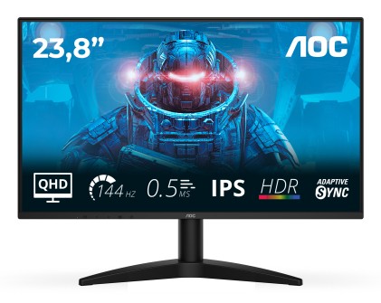 Aoc Monitor Gaming 23,8 Led Ips Qhd 16:9 0,5Ms 144Hz 300 Cdm, Dp/Hdmi
