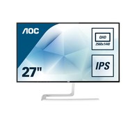 Aoc Monitor 27", Led Ips, 16:9, 2560X1440, 350 Cd/M2, 4Ms, 178X178,D-Sub, Hdmi, Dp