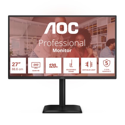 Mon 27Ips Qhd Hdmi Dp  Usbc Usb Mm Aoc Q27E4Cv 120Hz Pivot Reg Altezza