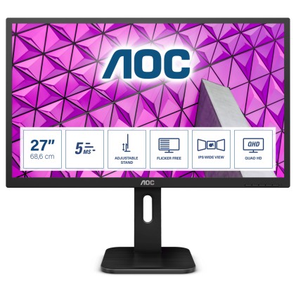 AOC Q27P1 Monitor 27inch panel IPS 2560x1440 D-Sub/DVI/HDMI/DP/MHL USB Hub speakers