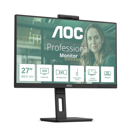 Mon 27Ips Qhd Hdmi Dp Mm Pivot Aoc Q27P3Qw Webcam Reg Altezza