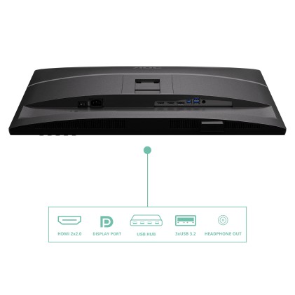 Aoc Monitor 27 Led Ips Qhd 16:9 4Ms 120Hz 350 Cdm, Pivot, Dp/Hdmi, Usb-C, Multimediale