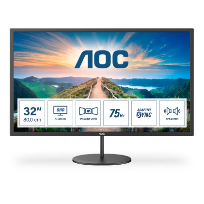 Aoc Monitor 31,5 Led Ips 16:9 2K Qhd 250 Cdm, Dp/Hdmi, Multimediale