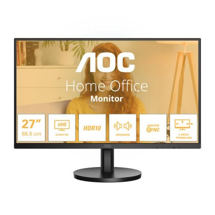 Aoc Monitor 27 Led Ips 16:9 4K Uhd 4Ms 350 Cdm, Dp/Hdmi, Multimediale