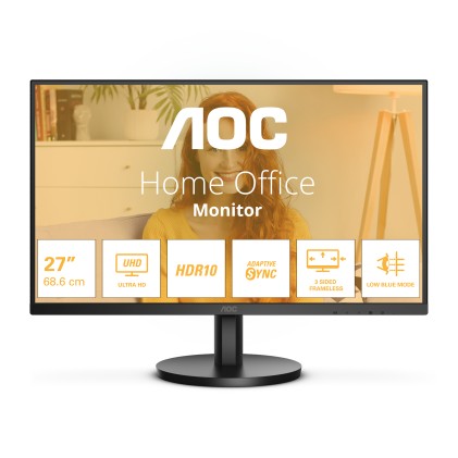 Aoc Monitor 27 4K Ultra Hd Ips 16:9 4Ms 300 Cdm, Dp/2Hdmi
