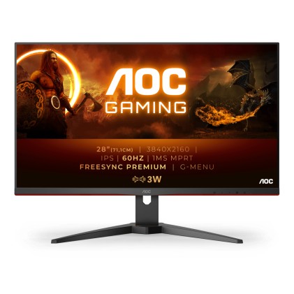 AOC U28G2AE/BK 27.9inch 4K 3840x2160 60Hz 1ms HDMI DP Black 2YW