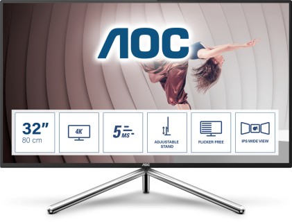 AOC U32U1 Monitor 31.5inch panel IPS 4K 3840x2160 HDMI/DP/USB-C HDR 600 speakers