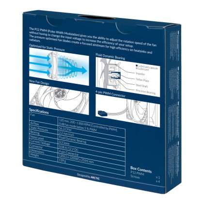 Arctic P12 PWM Pressure Optimised Ventola da 120mm White