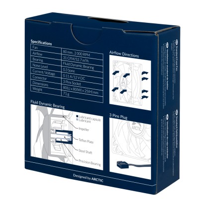 Ventola per case standard da 80mm Arctic F8