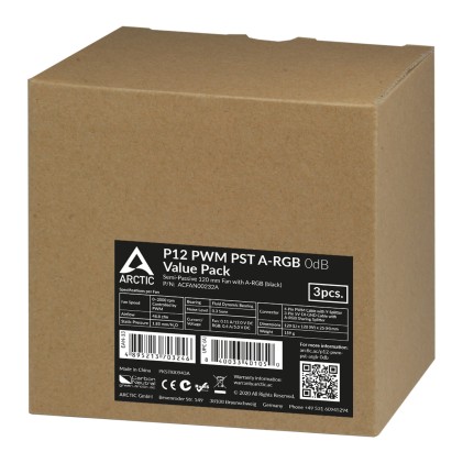 Kit 3 Ventole Arctic P12 PWM PST ARGB 120mm RGB LED