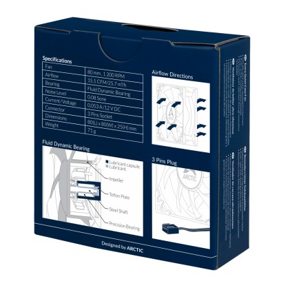 Ventola per case da 80mm silenziosa Arctic F8 Silent