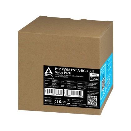 Arctic P12 PWM PST A-RGB (kit 3 pezzi), LED, Ventola per case PWM da 120 mm ottimizzata per la pressione statica